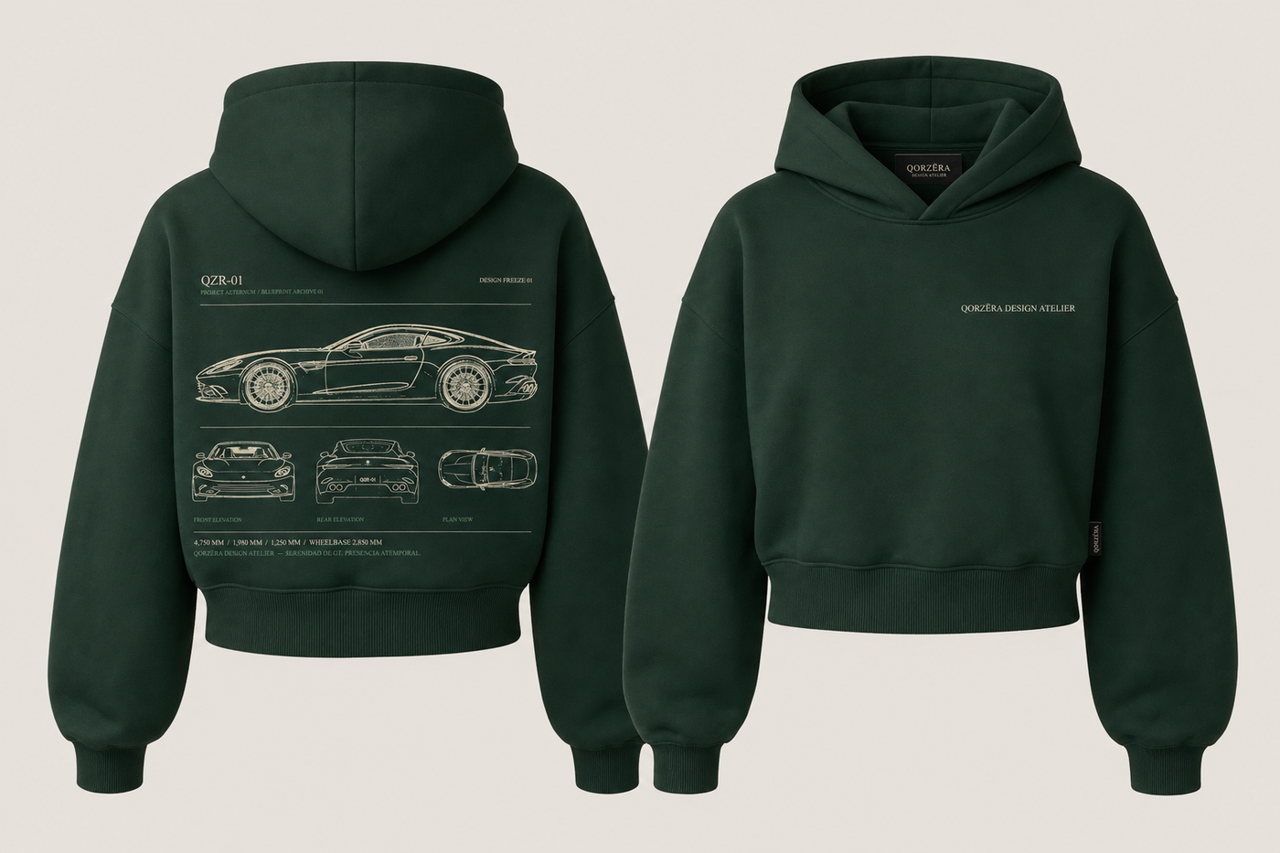 Blueprint Archive Crop Hoodie — Women